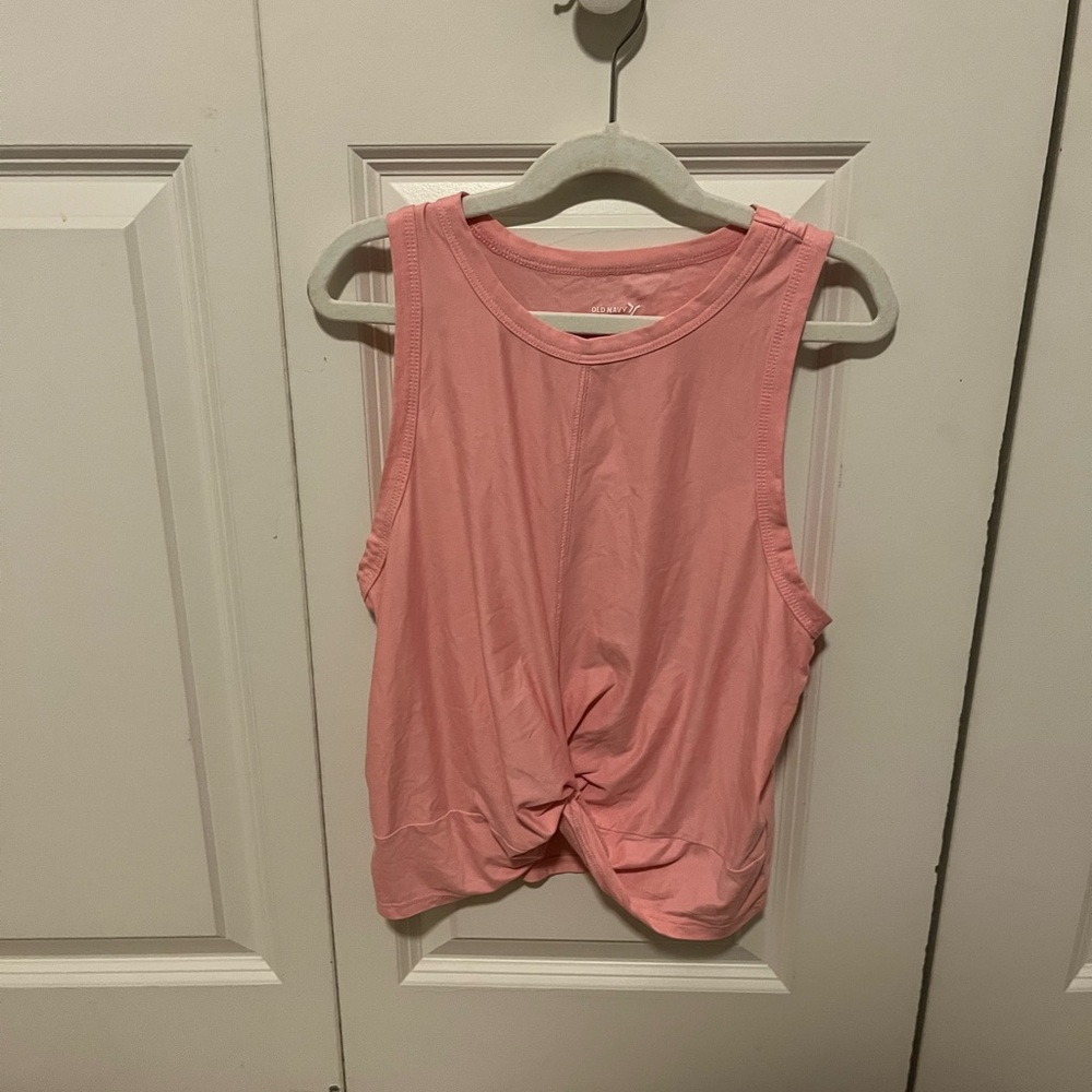 Old Navy Pink Tie Front Muscle Tee